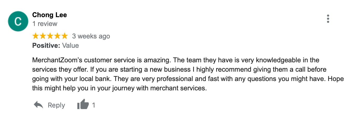 A customer review of merchant services