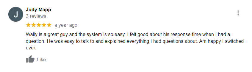 A person 's testimonial for the system.
