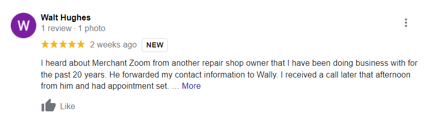 A google review for wally 's auto repair