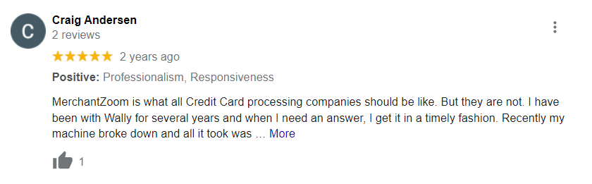 A google search for credit card processing companies.